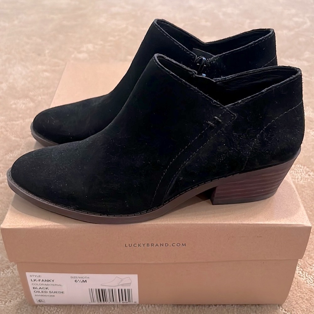 NWT Lucky Brand Black Western Booties- Fanky, Size 6.5
